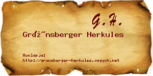 Grünsberger Herkules névjegykártya
